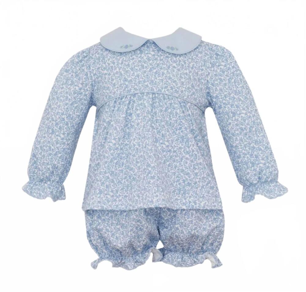 NEW PETIT BEBE girl's liberty bloomer set in blue